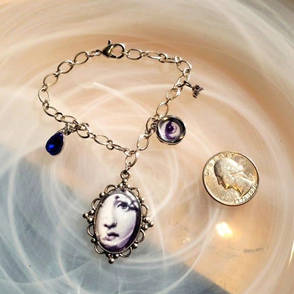 CUFF BRACELET FORNASETTI ART GOLD EVIL EYE PROTECTION - Picture 3 of 5